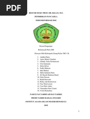 Tugas Pancasila Kelompok Genap Tbi 1 B Resume Buku Pancasila Docx