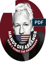 Hands Off Assange Badge 25mm