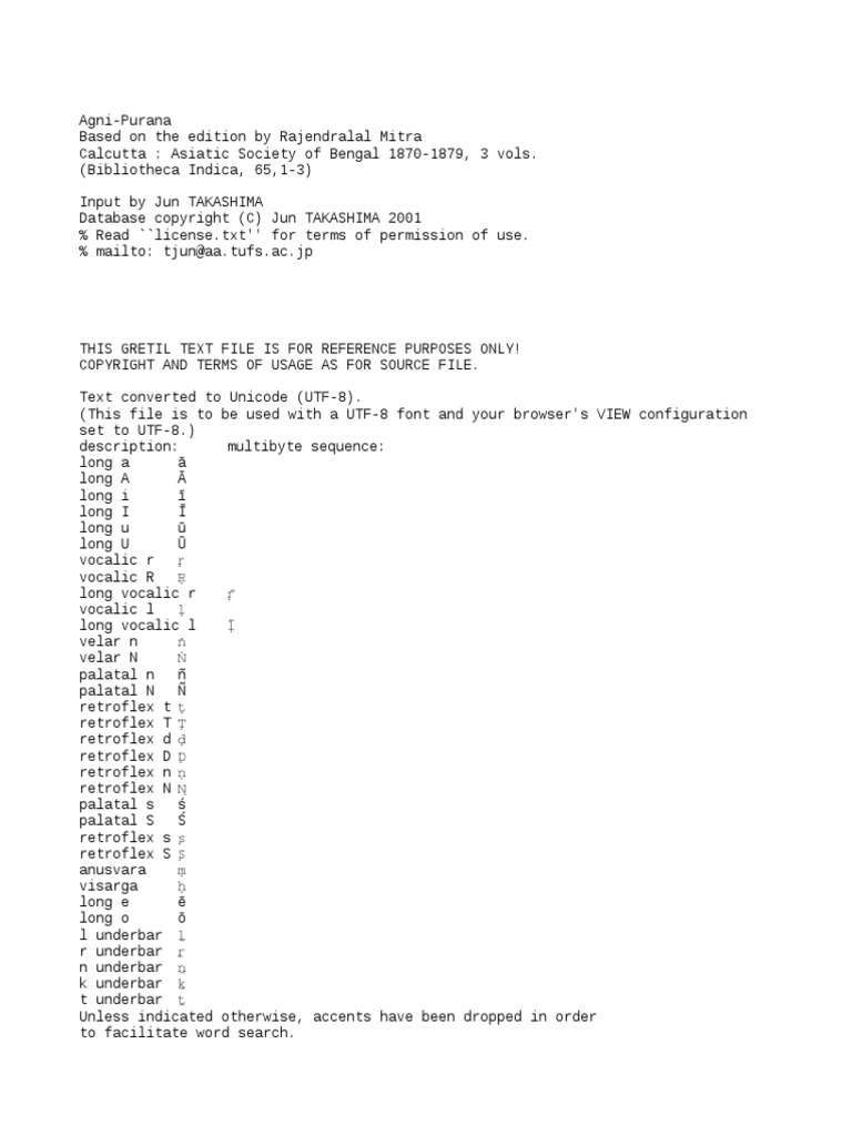 Agni Purana | PDF | Text File | Text