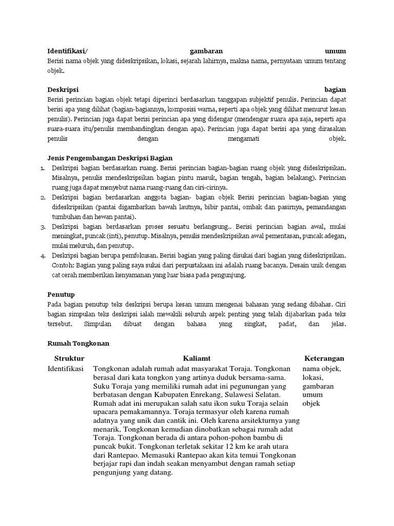 C Menelaah Struktur Dan Bahasa Teks Deskrisi Pdf