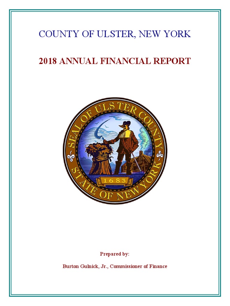 Ulster County Financial Report For 2018 PDF Fund Accounting Taxes