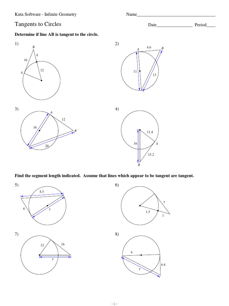11 Tangents To Circles Circle Elementary Geometry