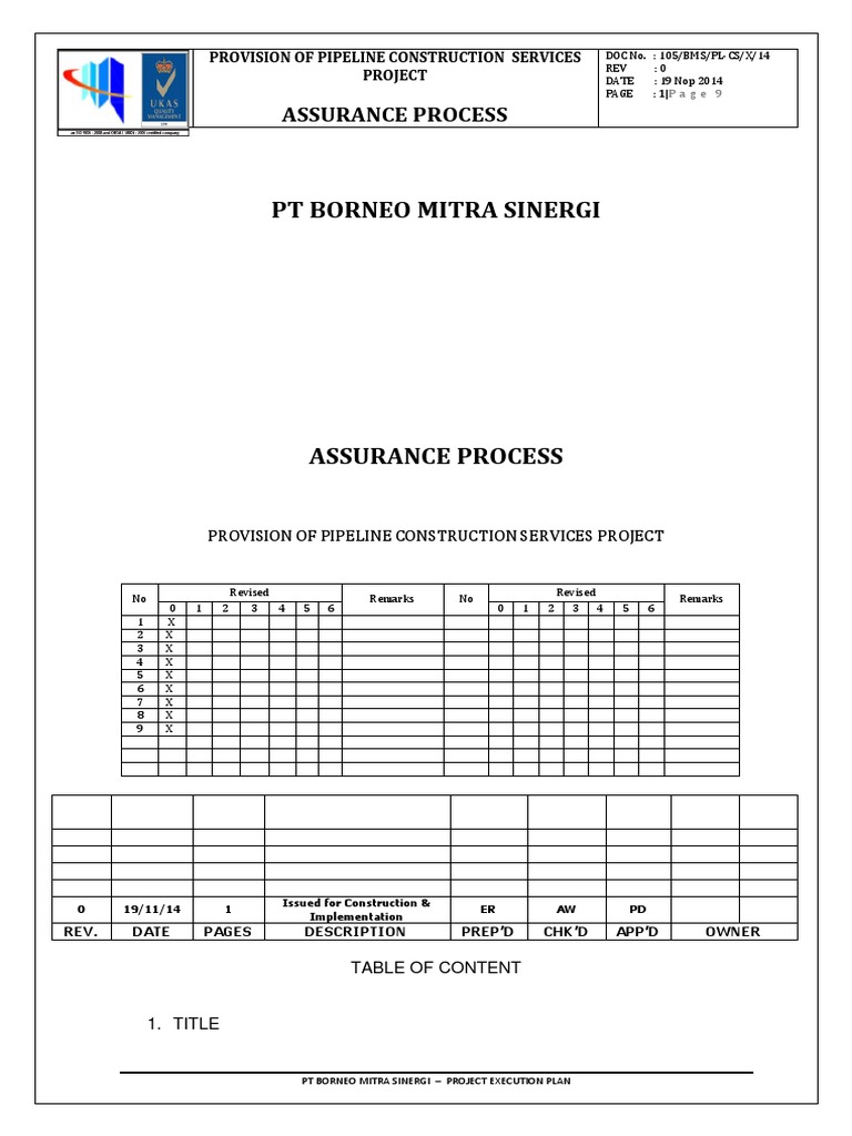 Pipeline Construction Quality Assurance Plan | PDF | Pipe (Fluid ...
