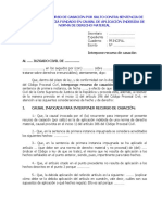 Modelo de Recurso de Casación Por Salto Contra Sentencia de Primera Instancia Fundado en Causal de Aplicación Indebida de Norma de Derecho Material