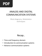 Analog and Digital Communication Systems: Block Diagrams, Modulation Techniques