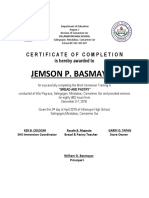 Jemson P. Basmayor: Certificate of Completio