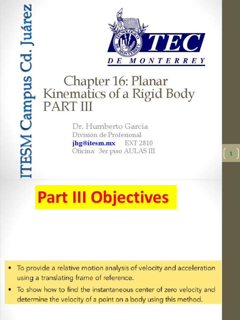 Planar Kinematics of Rigid Bodies | PDF
