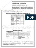 Física Mecánica y Termodinámica: Sistema de Unidades, Medidas y Conversiones