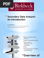 Secondary Data Analysis Introduction Workshop