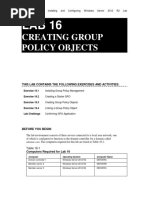 Creating Group Policy Objects: This Lab Contains The Following Exercises and Activities