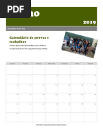 Calendário 8 Ano