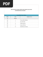 First Month Course Topics For Lower Class Level Conversational English