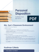 Personal Disposition - Sye