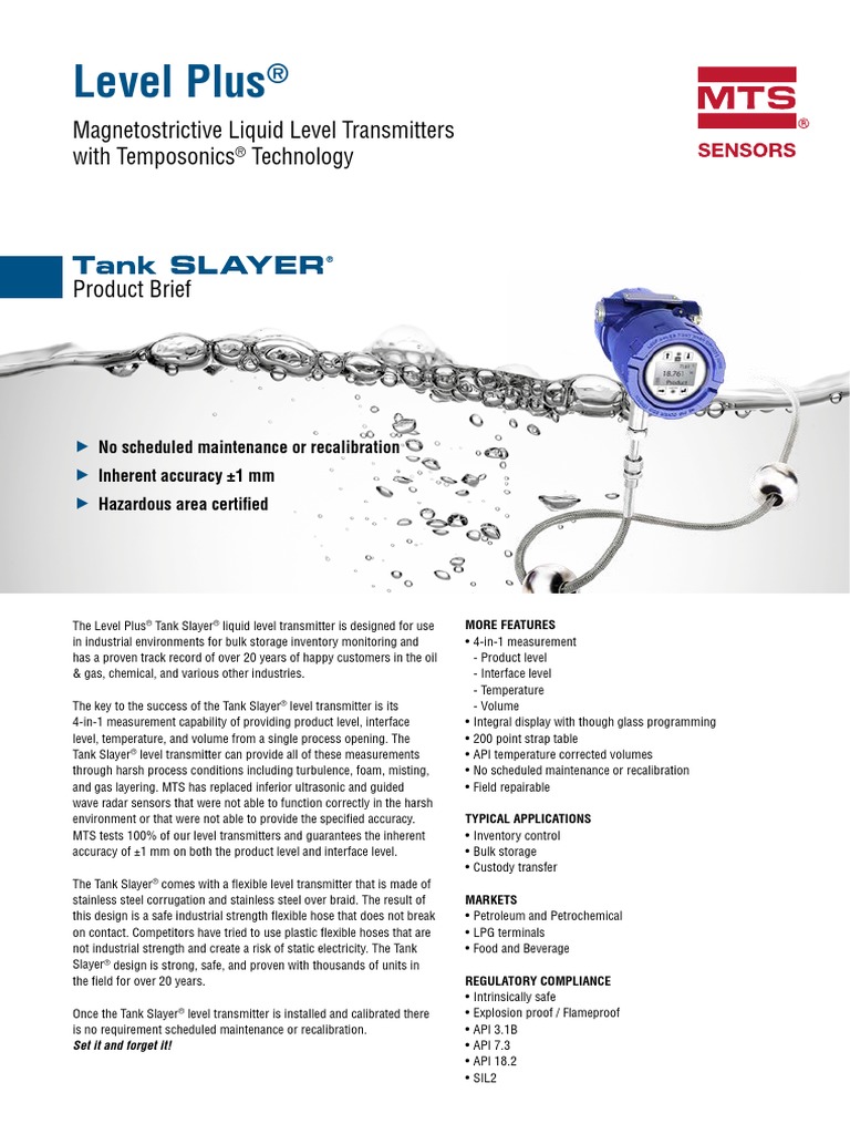 Product Brief LevelPlus-Series TankSLAYER 551864 en | PDF | Nature