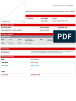 Eticket Itinerary / Receipt: Booking Details