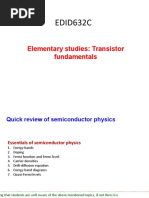 EDID632C: Elementary Studies: Transistor Fundamentals