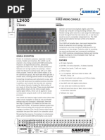 4-Bus Mixing Console L Series Mixers: General Description Features