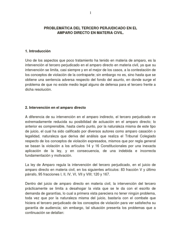 Ejemplos de tercerias en materia civil