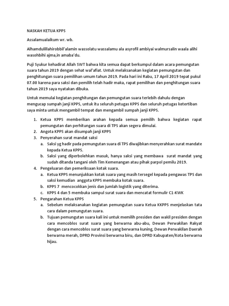 Naskah Ketua Kpps