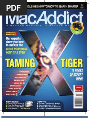 Macaddict July 05 Osx Tiger Dashboard Widgets Ichat Photoshop Tips Mac Reviews Apple Inc Macintosh