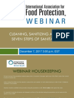 Cleaning, Sanitizing and The Seven Steps of Sanitation: December 7, 2017 3:00 P.M. EST