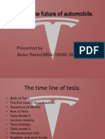 Tesla - The Future of Automobile.: Presented by Abdur Rahim (MBA/10099/2018)