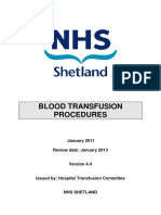 Blood Transfusion Procedures: January 2011 Review Date: January 2013