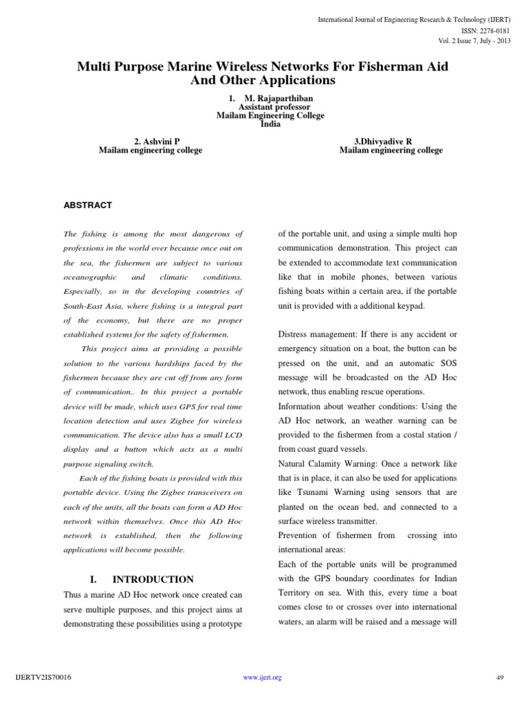 Marine Wireless Network for Fishermen | PDF | Radio | Wireless