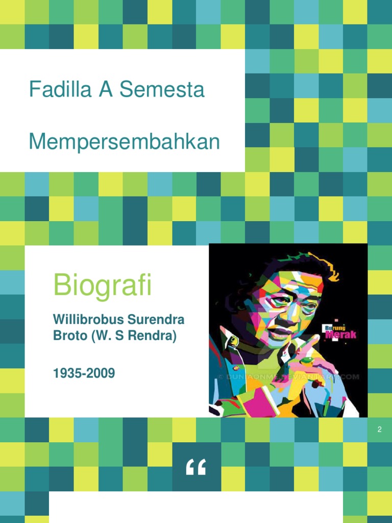 Biografi W.S. Rendra: Sastrawan Terkenal | PDF
