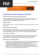 Top 40 Python Interview Questions & Answers: 1) What Is Python? What Are The Benefits of Using Python?