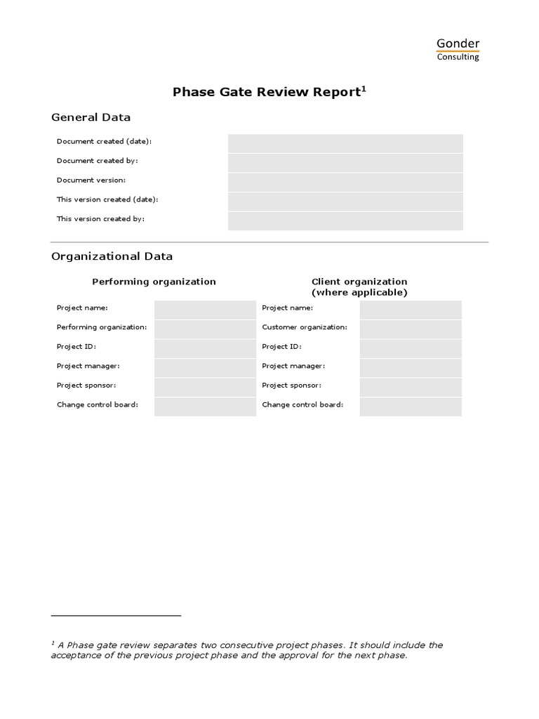 Phase Gate Review Report PDF Information Management Information