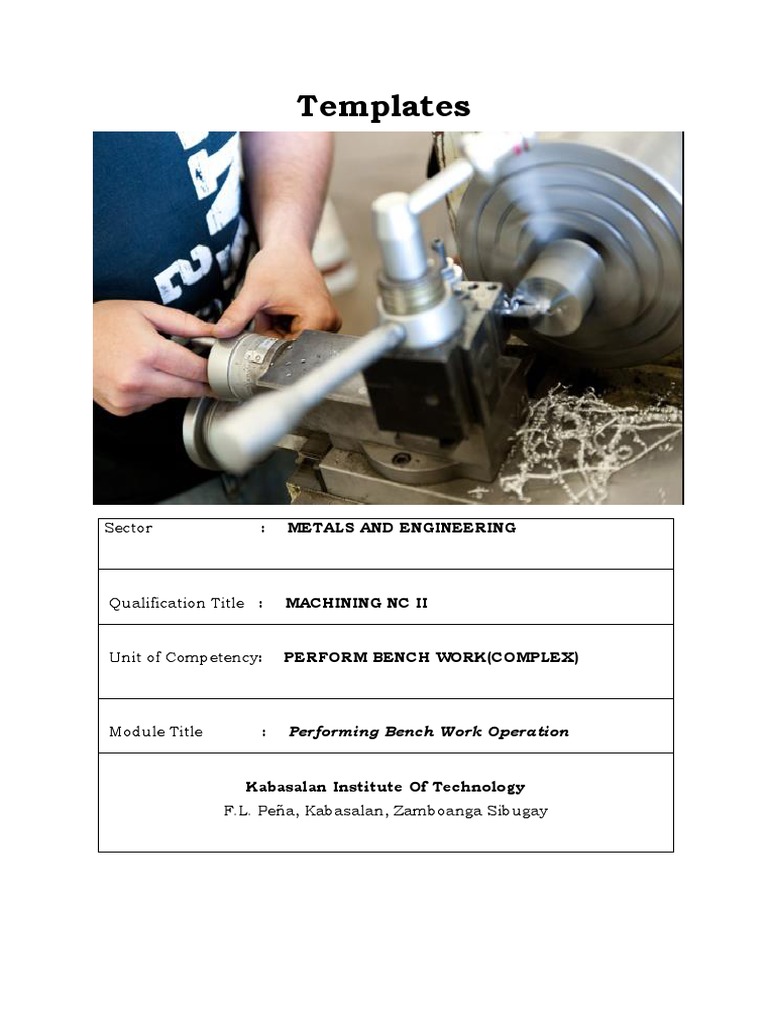 Machining NC II Bench Work Module | PDF | Machining | Grinding ...