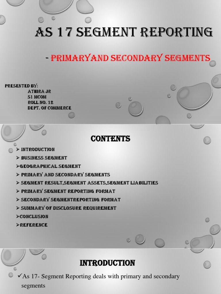 As 17 - Segment Reporting - Primary and Secondary Segment | PDF ...