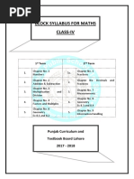 Block Syllabus For Maths Class-Iv: 1 Term 2 Term