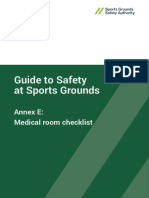Guide To Safety at Sports Grounds: Annex E: Medical Room Checklist