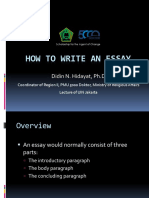 How To Write An Essay: Didin N. Hidayat, PH.D