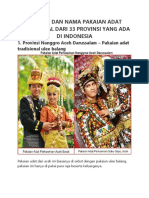 Gambar Dan Nama Pakaian Adat Tradisional Dari 33 Provinsi Yang Ada Di Indonesia