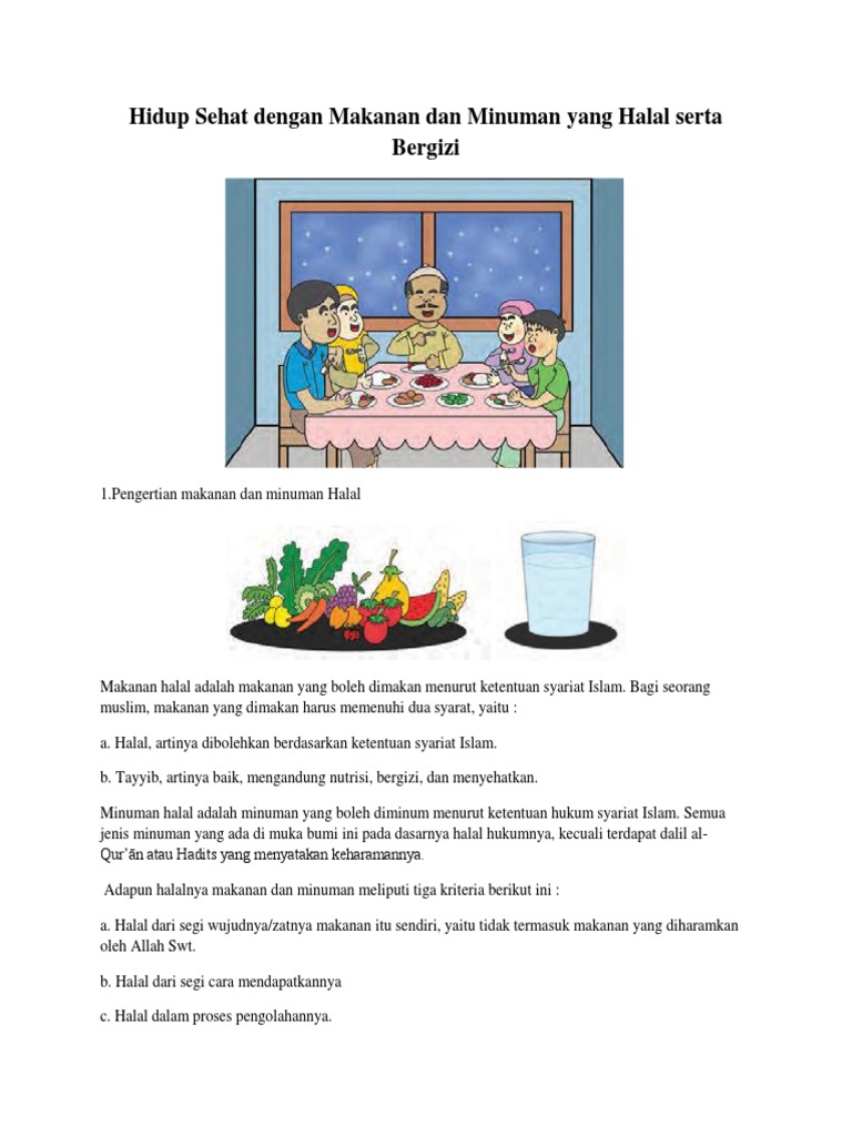 Hidup Sehat Dengan Makanan Dan Minuman Yang Halal Serta Bergizi Pdf