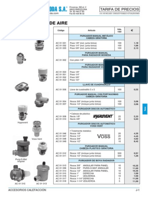 Accesorios Calefaccion Tarifa PVP SalvadorEscoda PDF, PDF, Electrodoméstico