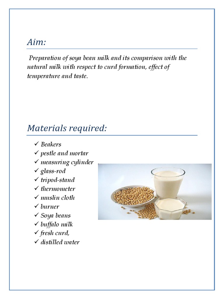 Class 12 Chemistry Project | PDF | Soybean | Milk