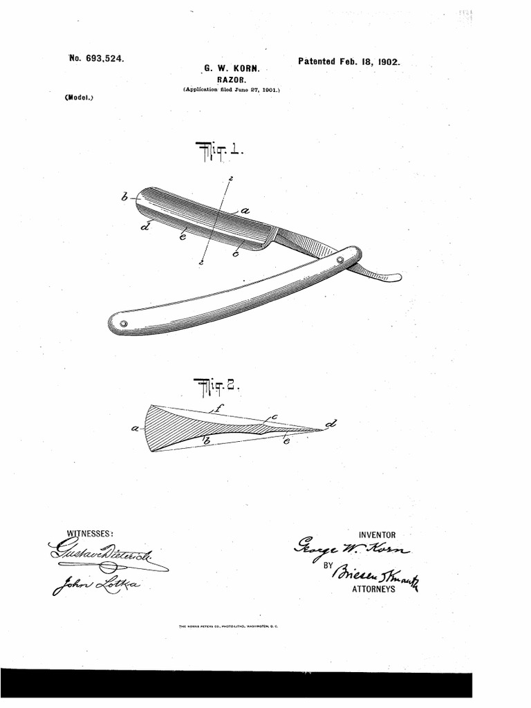 Šze Zº º4-U: G. W. Korn | PDF | Razor | Patent