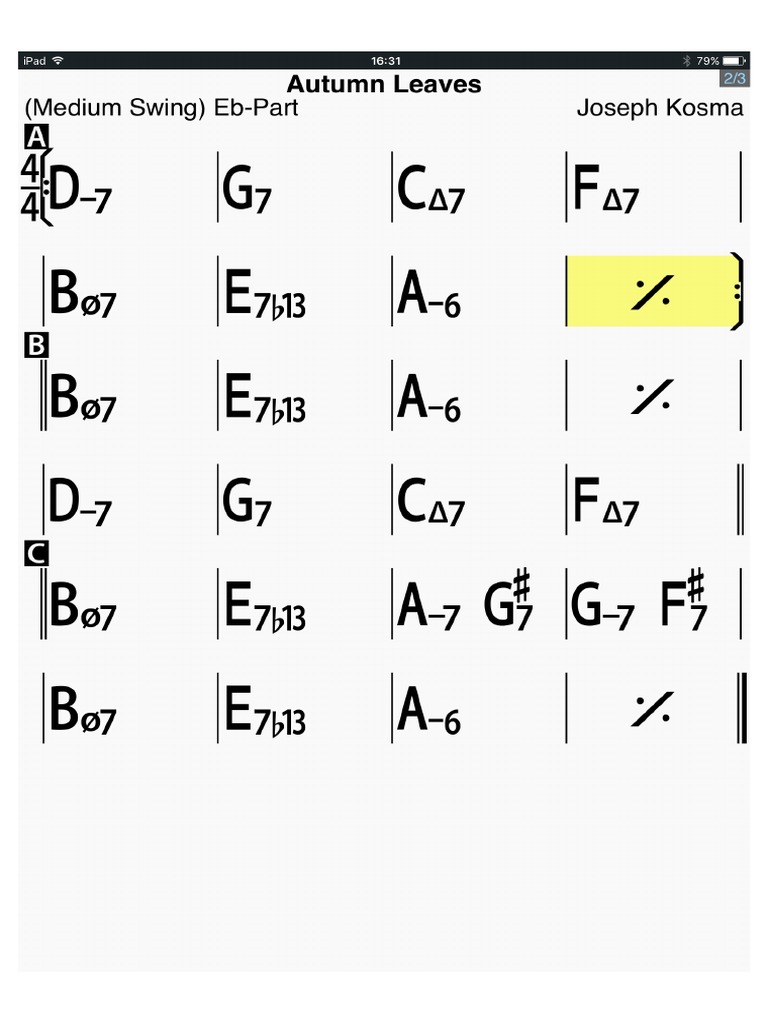 Autumn Leaves Chords PDF