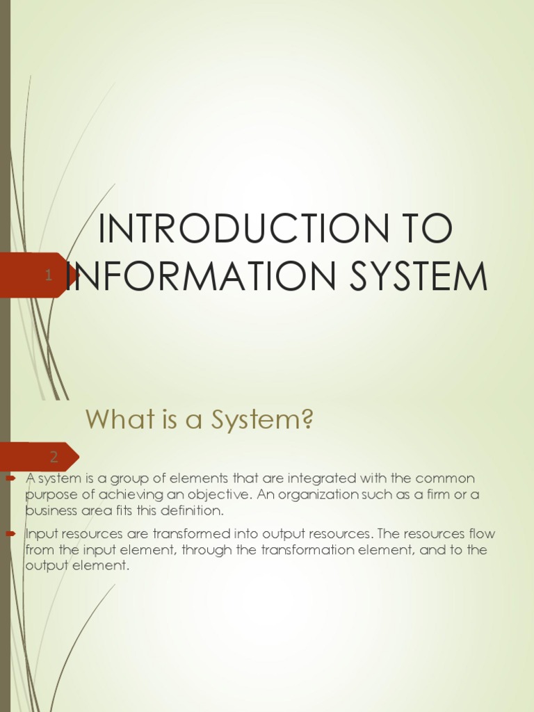 01 - Introduction To Information Systems | PDF | Information System ...