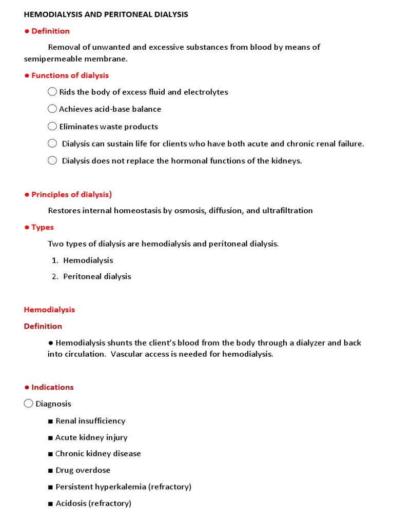 Dialysis Pdf Hemodialysis Dialysis