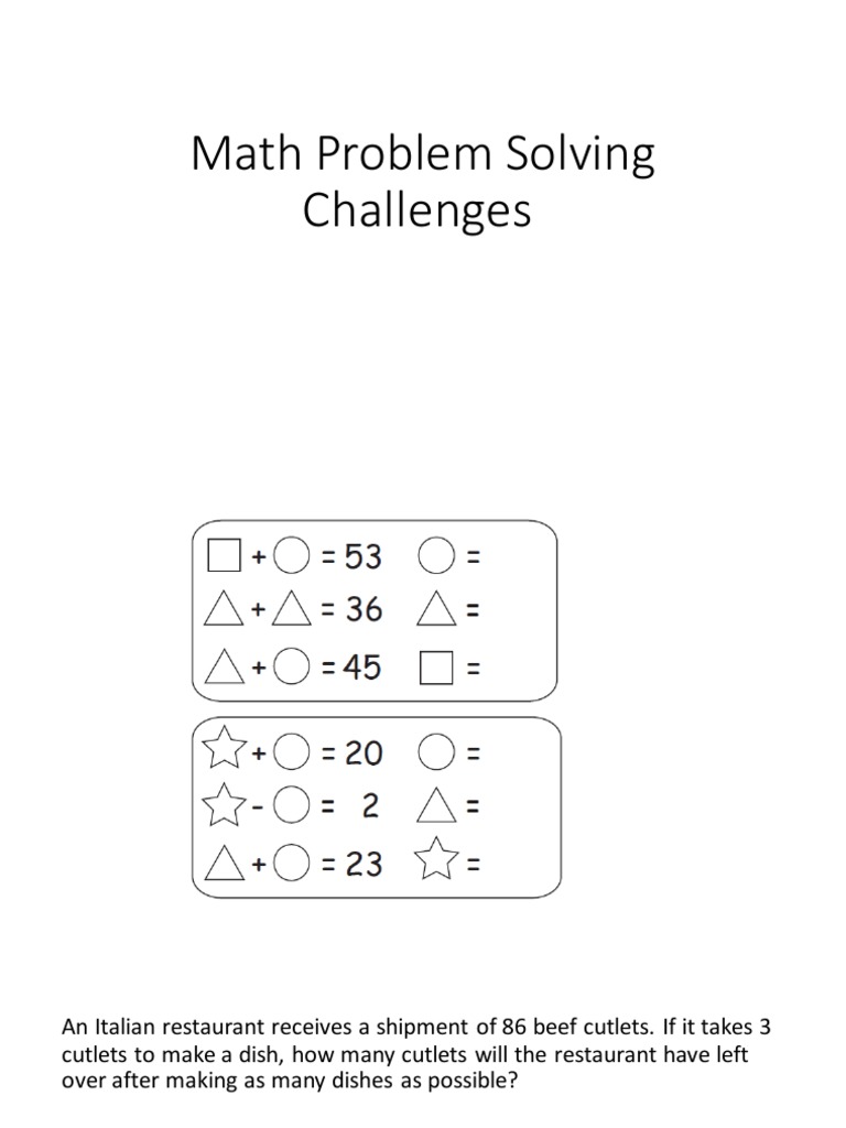 Math Problem Solving Challenges | PDF