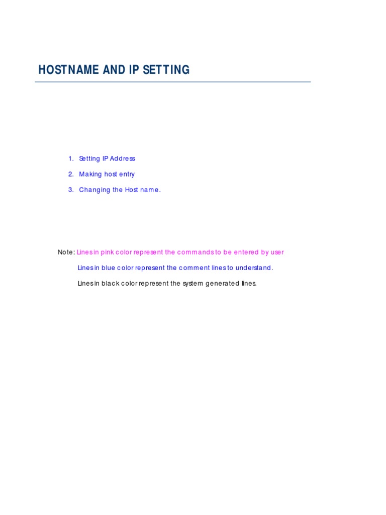 1 Hostname IPsetting Procedure | PDF | Communications Protocols
