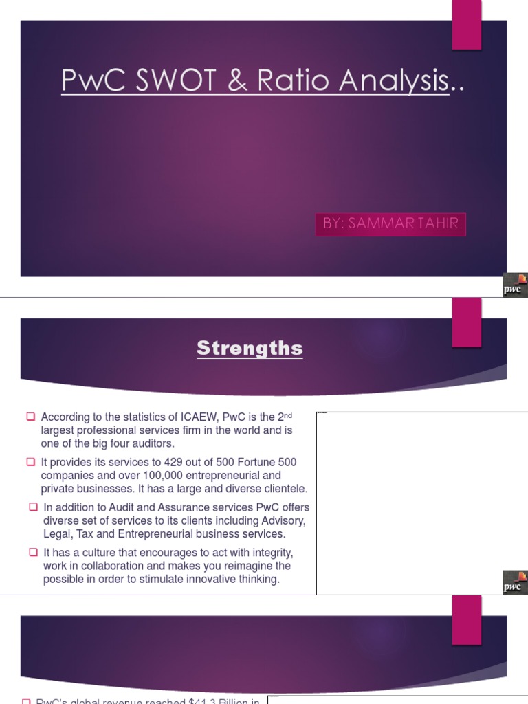 PwC SWOT and Financial Analysis 2018 | PDF | Pricewaterhouse Coopers | Debt