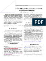 Preparation of Papers For Journal of Electronic Science and Technology