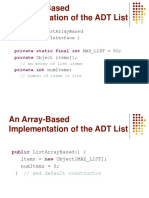 An Array-Based Implementation of The Adt List: Listarraybased Listinterface (Max - List 50 Object Items Numitems