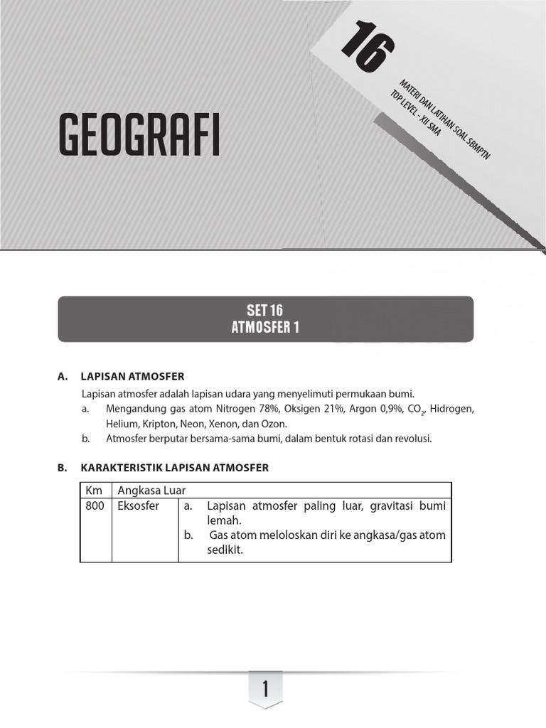 Karakteristik Lapisan Atmosfer Bumi | PDF